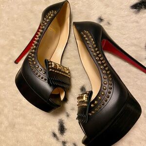 Christian Louboutin Black Studded Heels